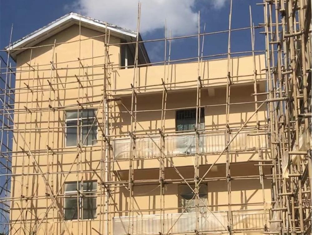 广西乡村风貌改建工程邕宁区屯亮风貌工程选用金洋真石漆