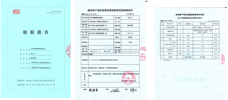 白色丙聚面漆检测报告