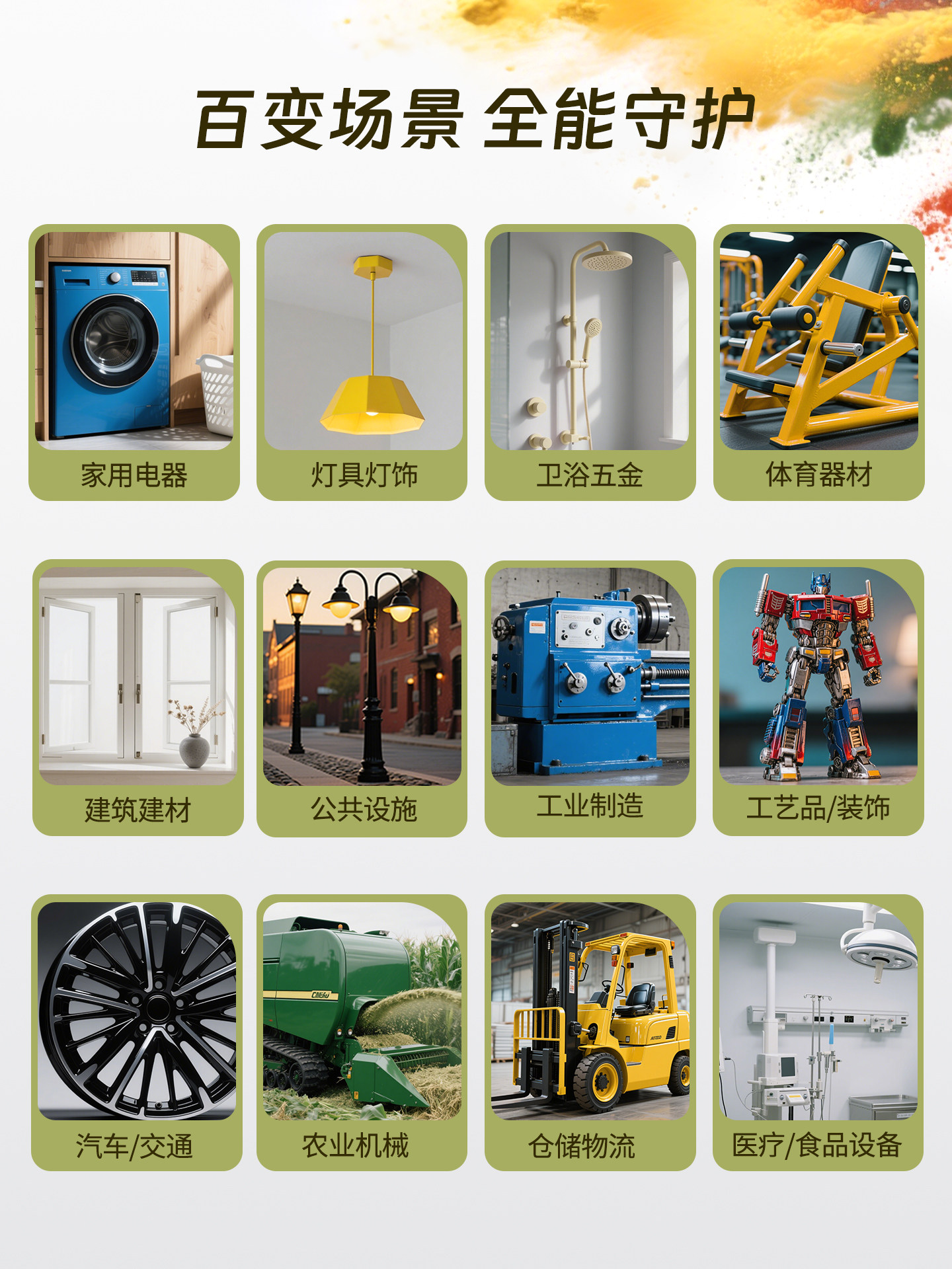 粉末涂料适用范围